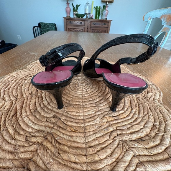 Kate Spade Black Kitten Heel Slingbacks - Picture 3 of 9